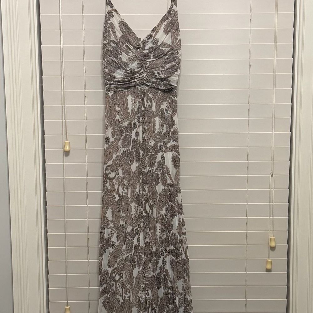 Express Brown and White Paisley Maxi Dress